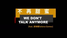 不再甜蜜/We Don't Talk Anymore 中文字幕版