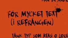 För Mycket Text (I Refrängen)