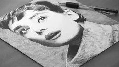 Pen Drawing Of Audrey Hepburn