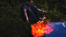 Slow Mo Fire Skateboarding