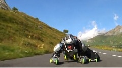 Rollerman Overtaking Motocycle