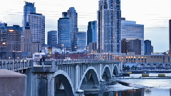 St Anthony Falls Area - 3rd Ave Bridge - Time Lapse