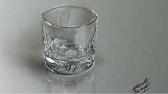 Hyperrealistic 3D Drawing Of a Whisky Glass