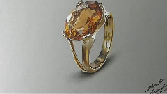 Drawing A Realistic Yellow Topaz Gold Ring