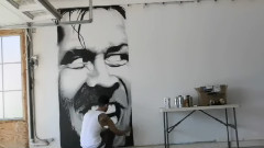 Spray Paint Portrait Of Jack Nicholson In 'The Shining'