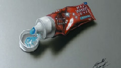 Hyperrealistic Speed Drawing Of A Toothpaste Tube