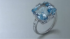 How I Draw An Aquamarine Ring