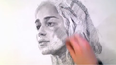 Gorgeous Daenerys Portrait Drawing In Charcoal