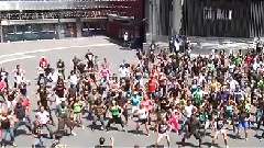 A Flash Mob Of His Famous Dance!