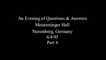 Q&A: Your German Jewish Origins? (Nuremberg 1995)