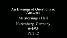 Q&A: Relationship With Your Band? (Nuremberg 1995)