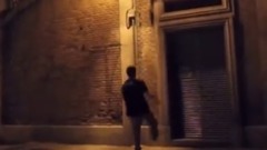 Foreign Handsome Boy Play Parkour