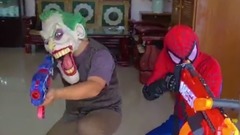 Superheroes war Spiderman vs Power Rangers Nerf guns Killer Clown Attacks Nerf war Action movie