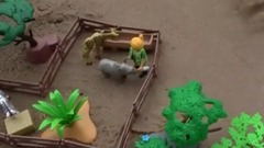 Giant Playmobil Wildlife Building Sets And Jungle Safari Animals Toys Collection In The Sandbox
