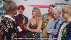 BTS After Their First U.S. Television Debut for 2017AMA 中文字幕 17/11/20 (WNS中字)