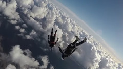 极限跳伞 天空中自由飞翔