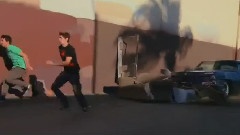 Crazy Azz White Boys Doing Parkour Stunts On A Moving Car