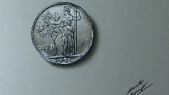 Speed Drawing Of A 100 Lire Coin (1956)